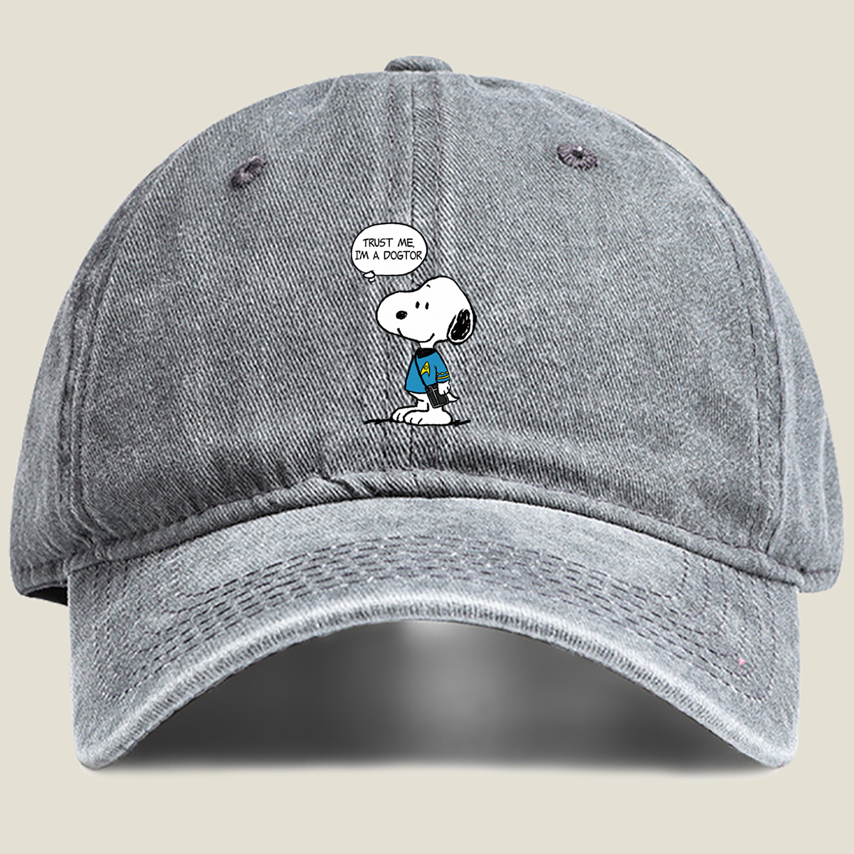 Snoopy as Starfleet Doctor - Washed Denim - Baseball Cap