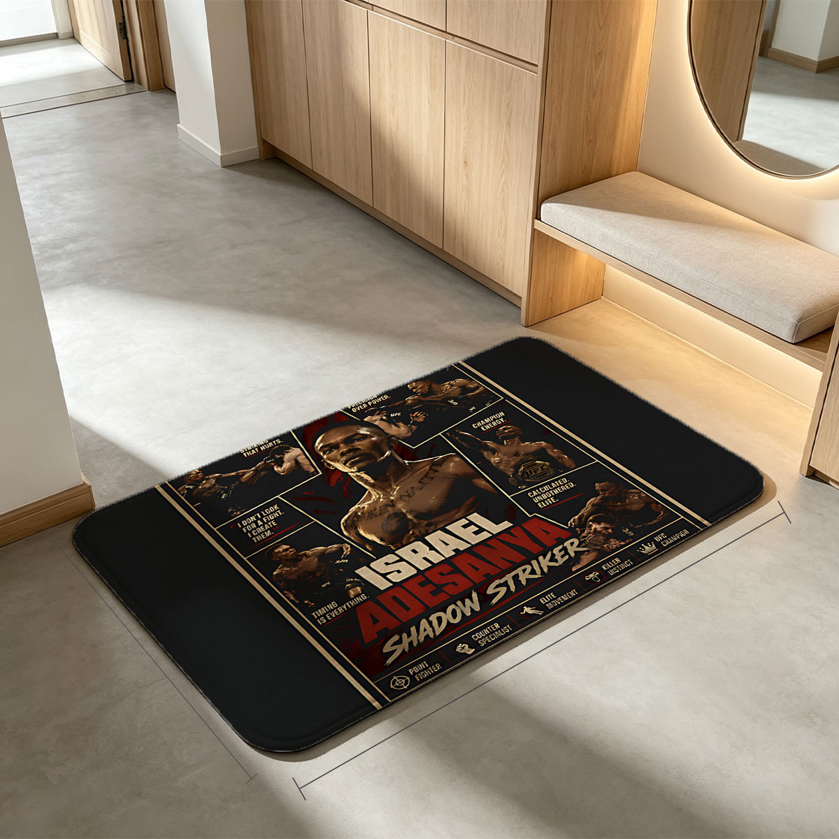 Israel Adesanya: Shadow Striker UFC Champion - Flannel floor mat