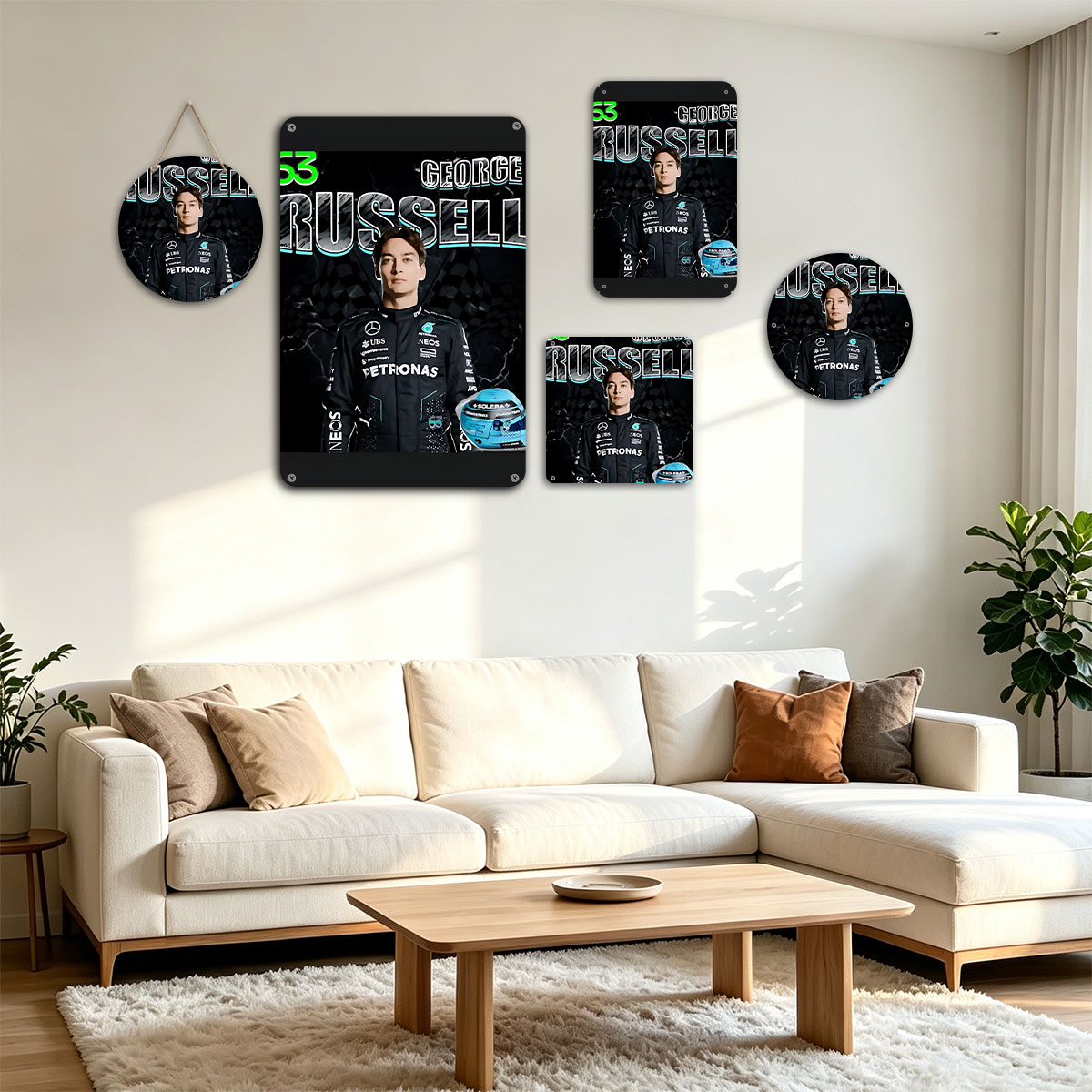 George Russell, Mercedes-AMG Petronas F1 Driver, Number 63, with Helmet and Racing Suit - painting