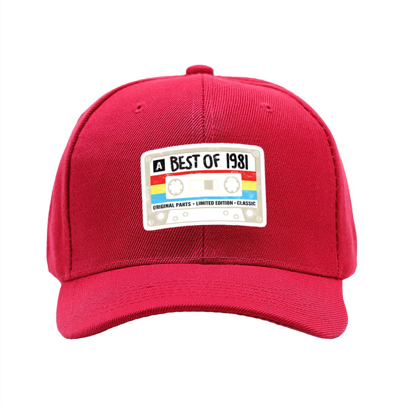 1pc New Baseball Cap with Cassette Tape Best of 1981 Print Unisex Adjustable Hat for Casual Streetwear Fashion Adults and Teens Outdoor Activities Retro Music Lover Style