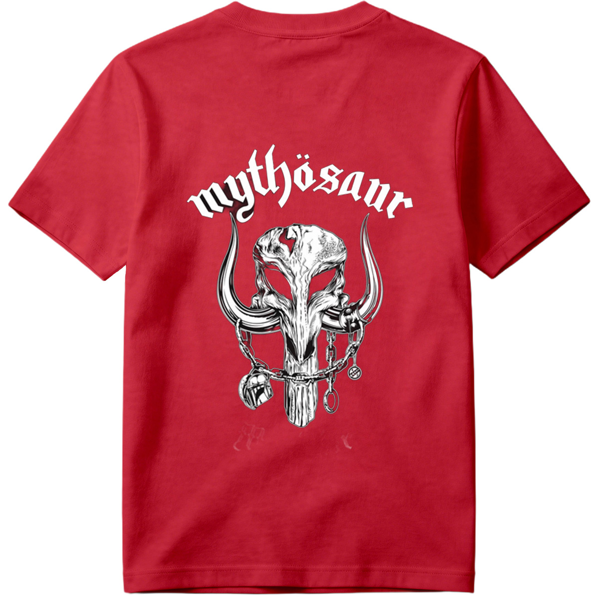 Mythosaur Skull with Chains and Helmets - Tee