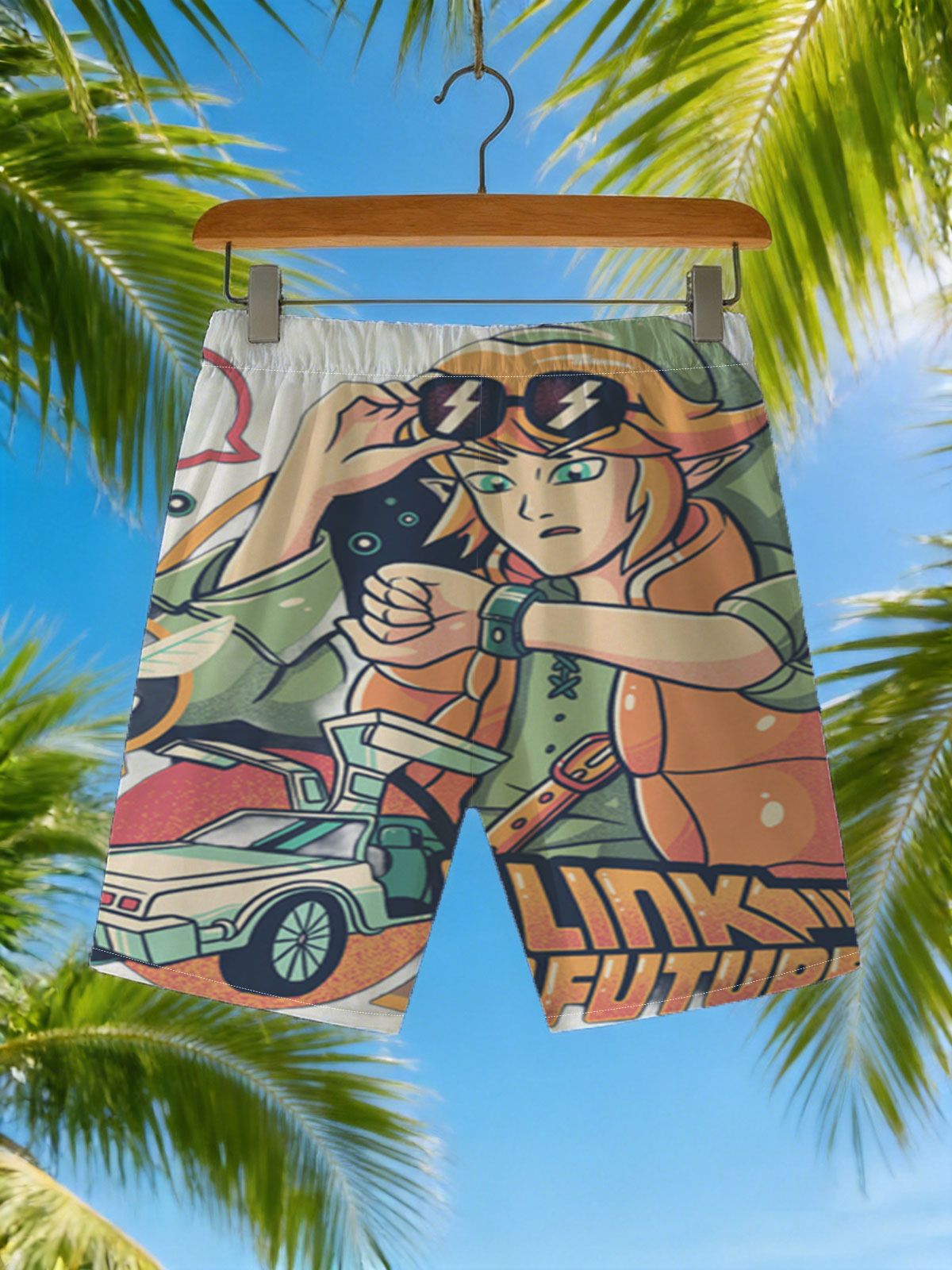 A Link to the Future: Zelda Meets Back to the Future -  Beach shorts