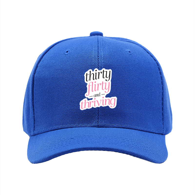 1pc New Baseball Cap Thirty Flirty and Thriving Print Unisex Adjustable Hat for Outdoor Activities Adults Fashion Statement Casual Wear