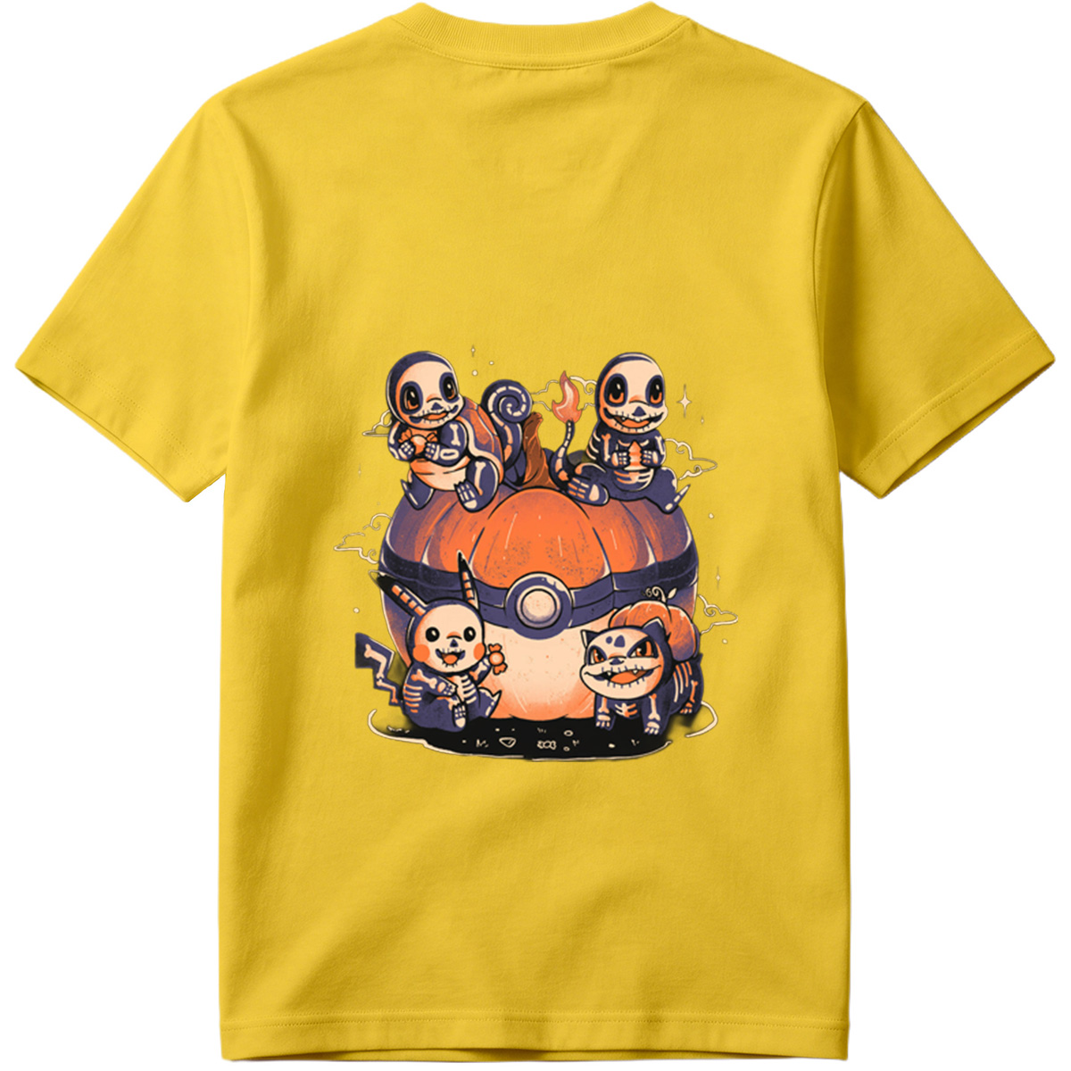 Pokémon: Skeleton Eeveelutions on a Pokéball Pumpkin - Tee