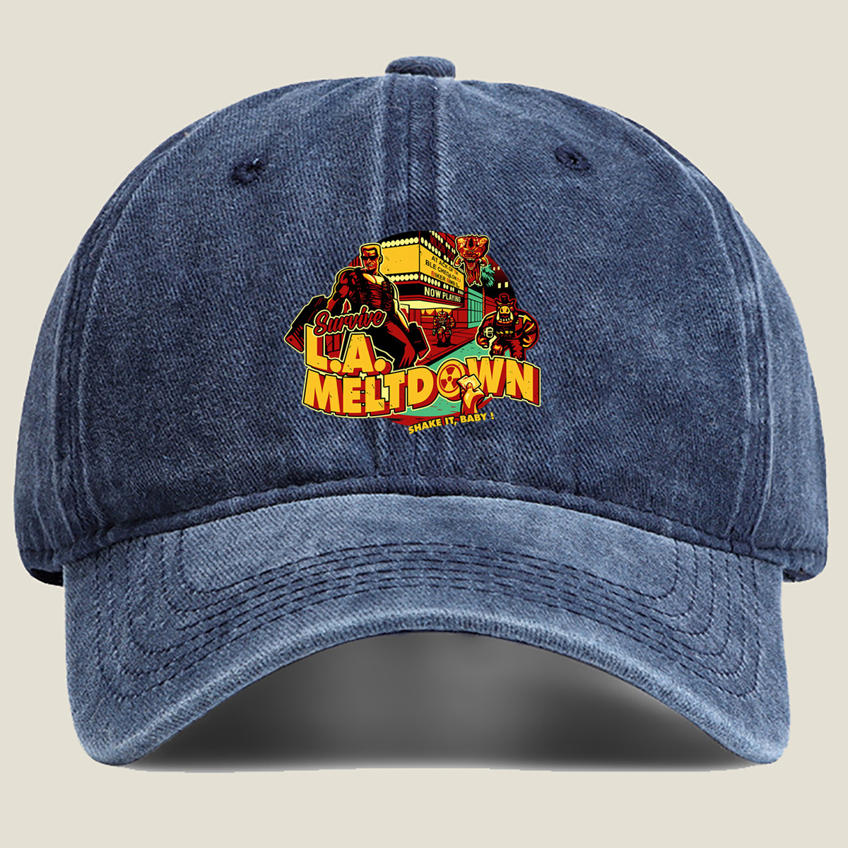 Survive L.A. Meltdown: Biker Gangs & Monsters - Washed Denim - Baseball Cap