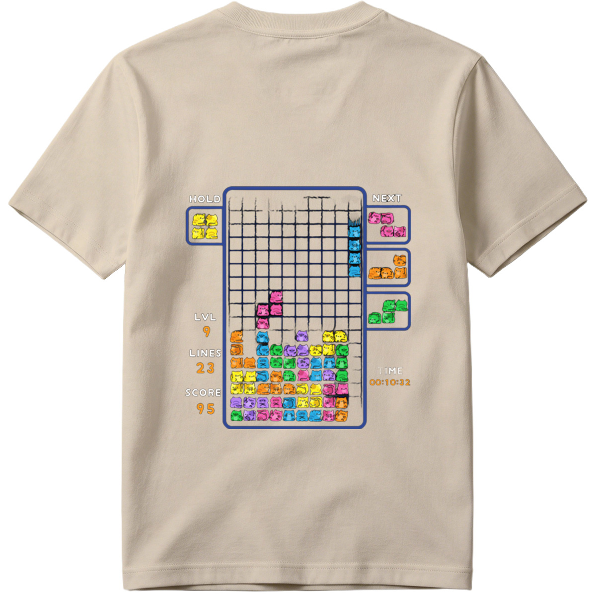 Cat Tetris: Level 9 Action - Tee