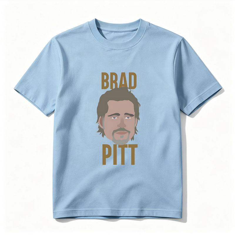Brad Pitt Portrait Art - Tee
