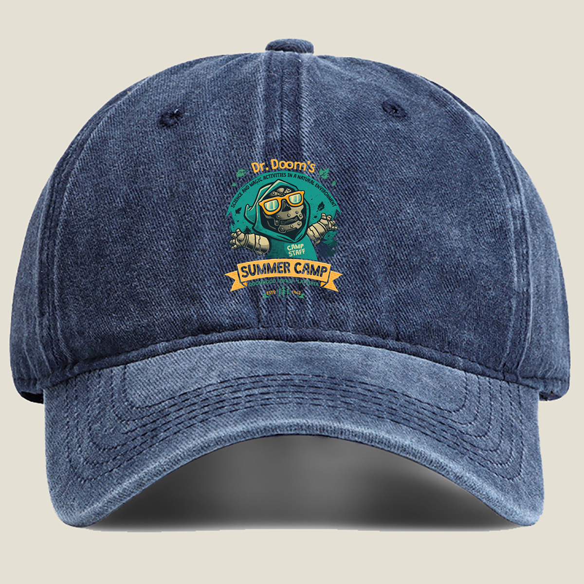Dr. Doom's Summer Camp - Washed Denim - Baseball Cap