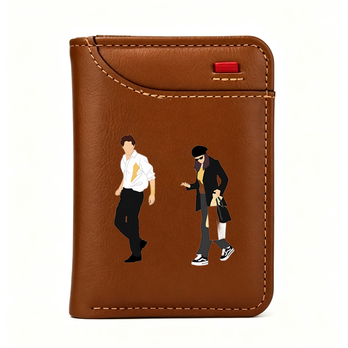 Fashionable Couple in Urban Style Walk - Vertical Style Wallet