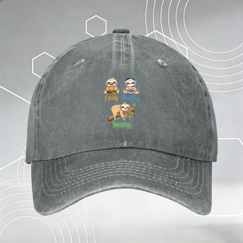 New Baseball Cap with Dinosaur and Christmas Tree Print 