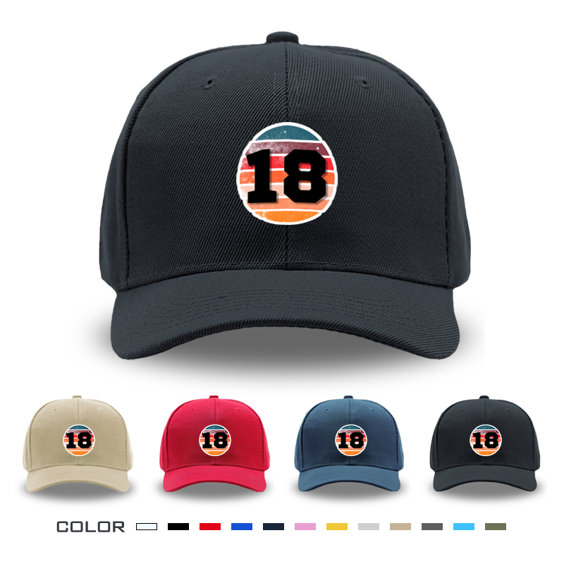1pc New Baseball Cap with Number 18 Retro Stripe Print Unisex Adjustable Hat for Outdoor Activities and Casual Wear Adults Fashion Accessory