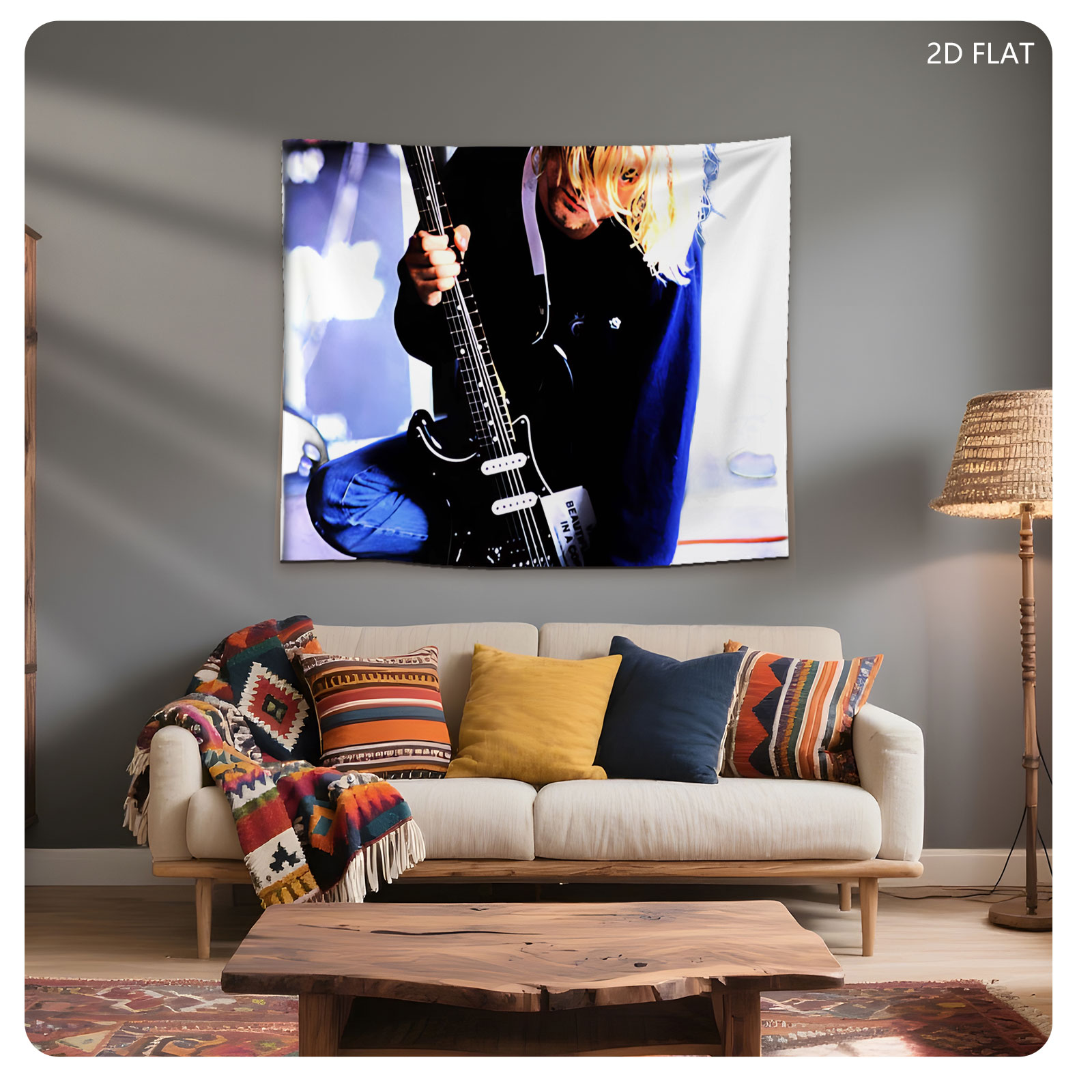 Kurt Cobain 1967-1994 Playing Guitar on Stage - Tapestry