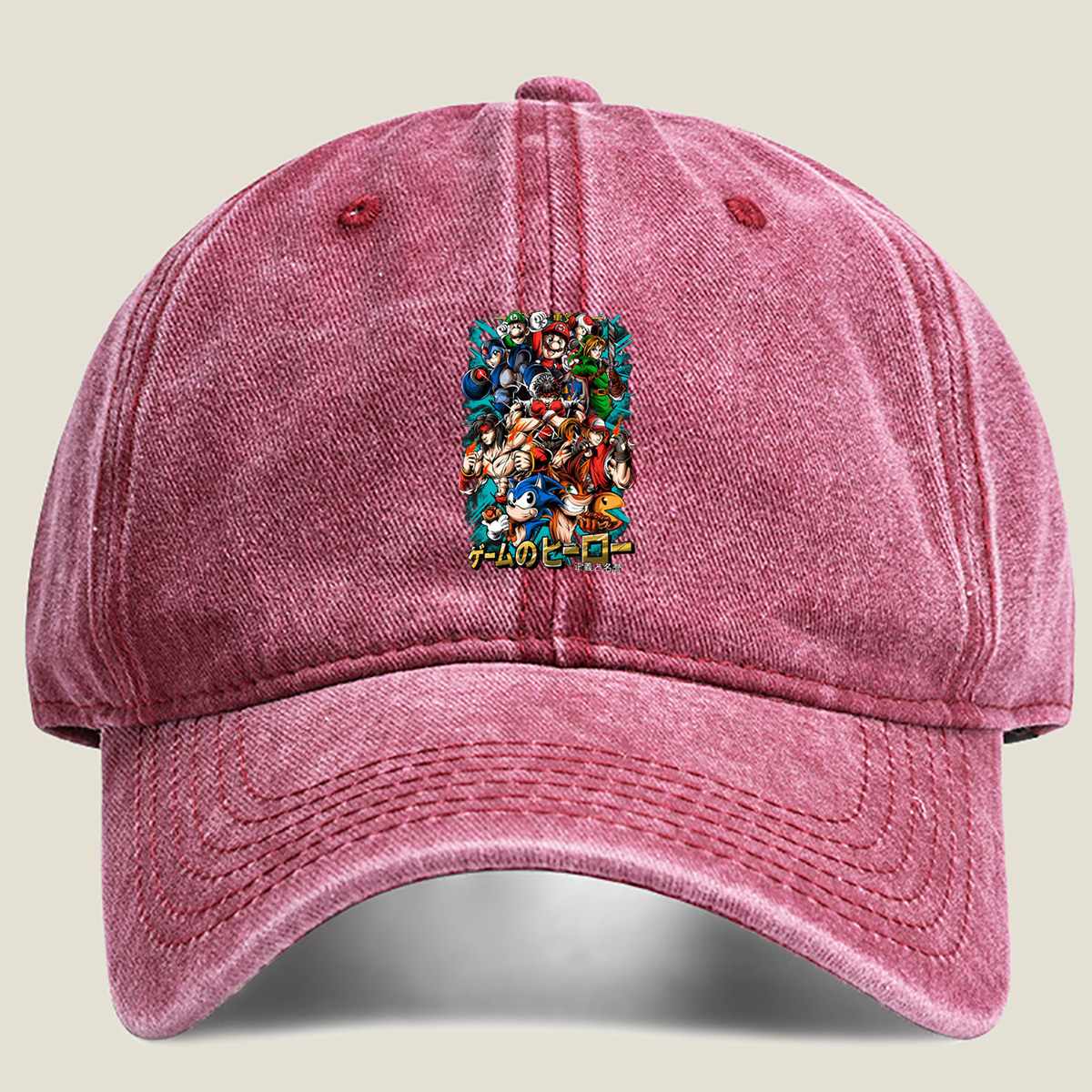 Game Heroes: Mario, Sonic, Link, Ryu, and More - Washed Denim - Baseball Cap