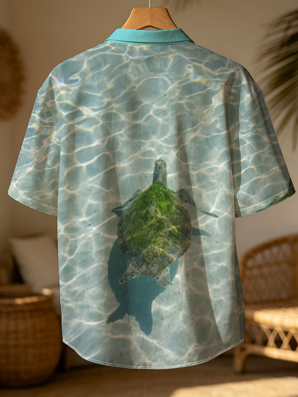 Sea turtle swimming in clear shallow water -  Shirt