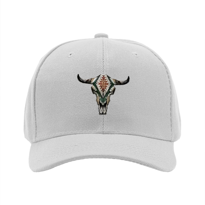 1pc New Baseball Cap with Bull Skull Tribal Print Design Unisex Adjustable Hat for Outdoor Activities and Casual Wear Suitable for Adults and Teens