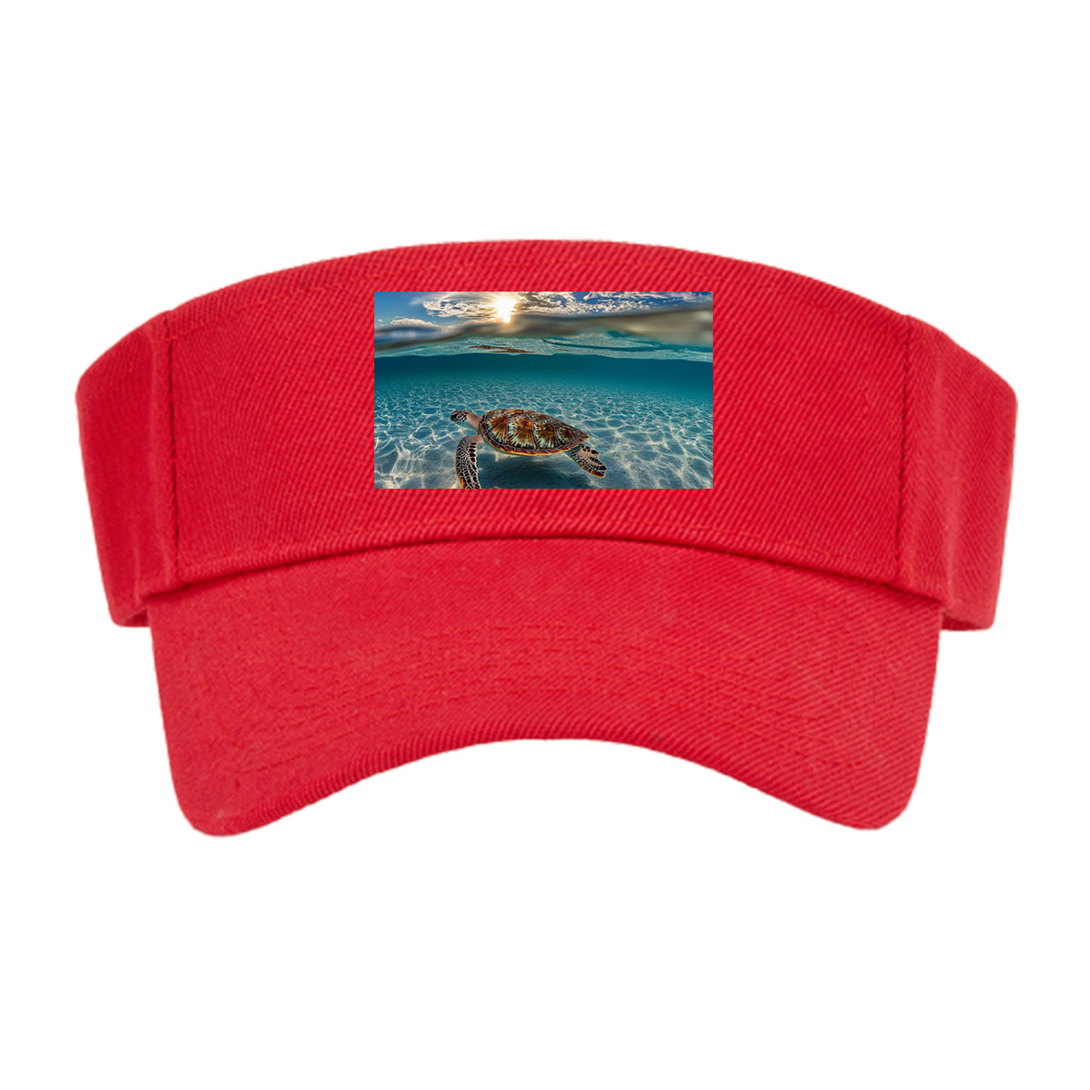 Sea Turtle Swimming in Clear Blue Waters Under Sunlight -  Visor cap