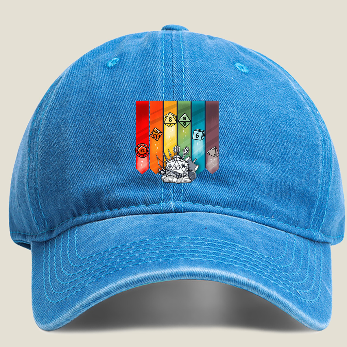 D&D Dice & Gear Collection - Washed Denim - Baseball Cap