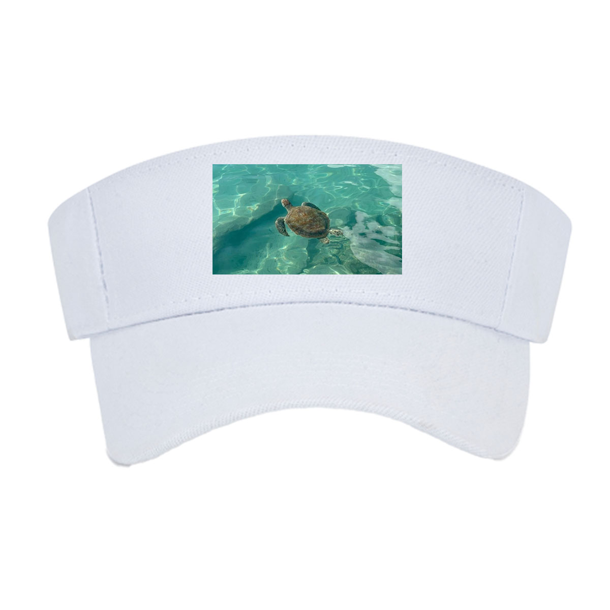 Sea turtle swimming in clear turquoise water -  Visor cap