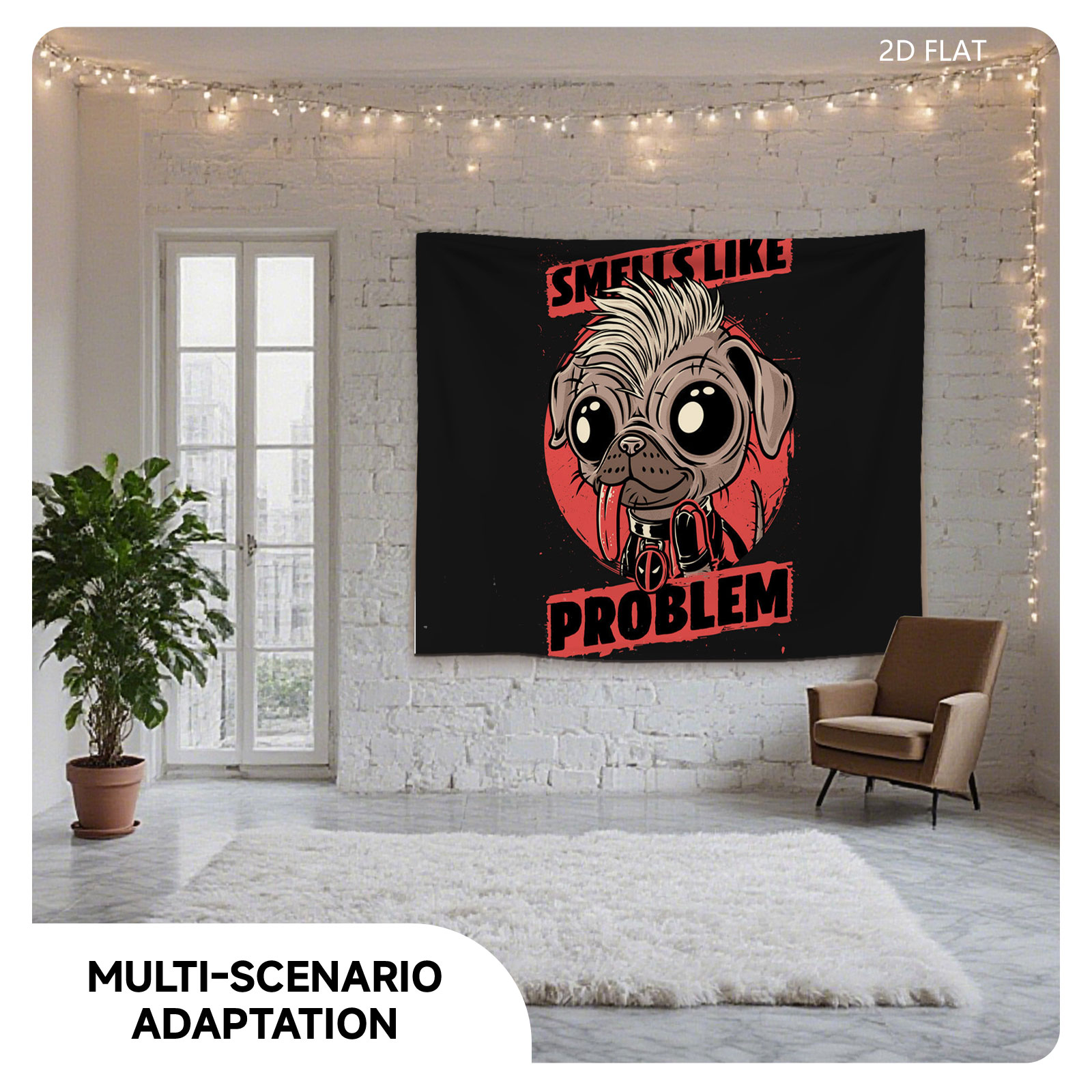 Deadpool Pug: Smells Like Problem - Tapestry