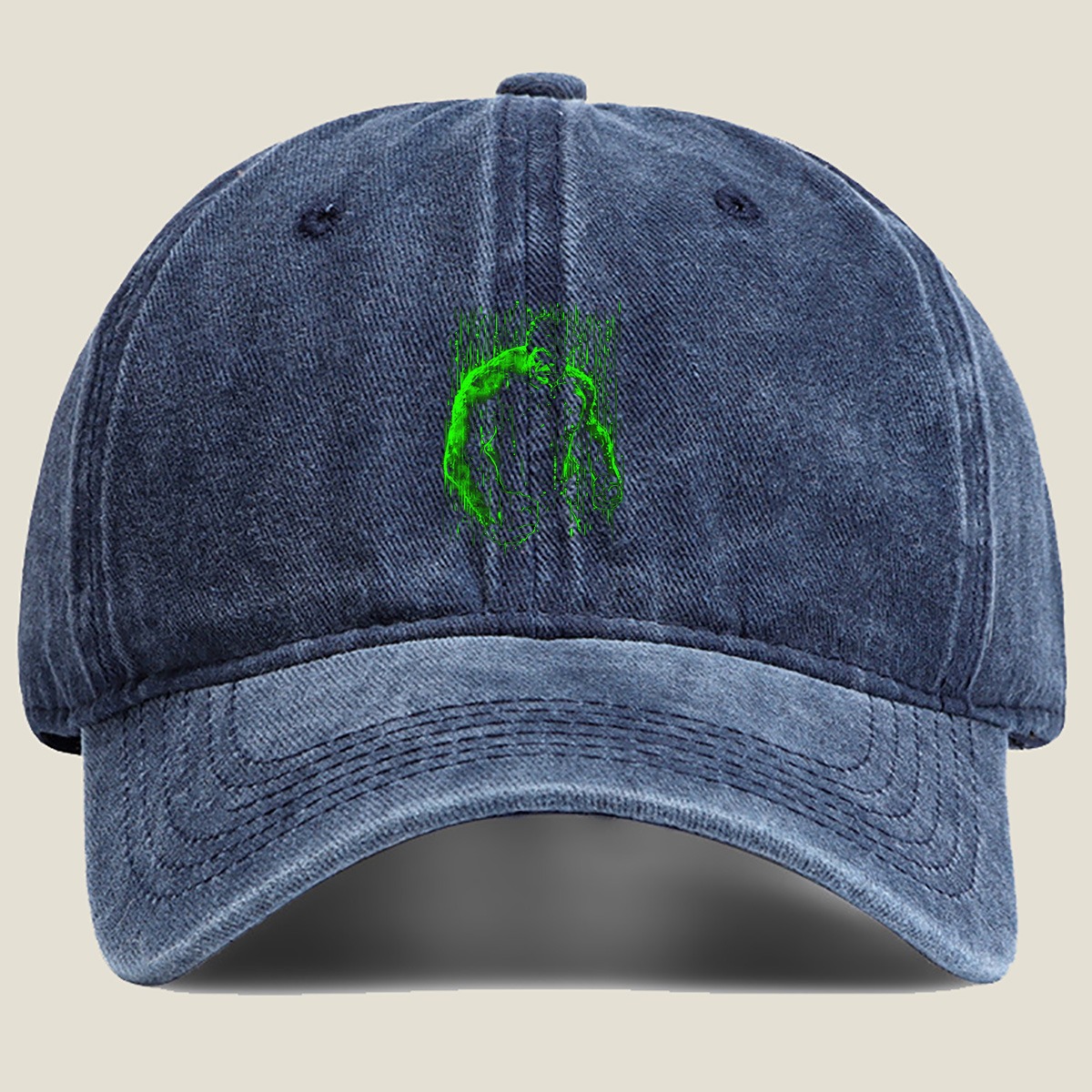 Hulk in Matrix Style - Washed Denim - Baseball Cap