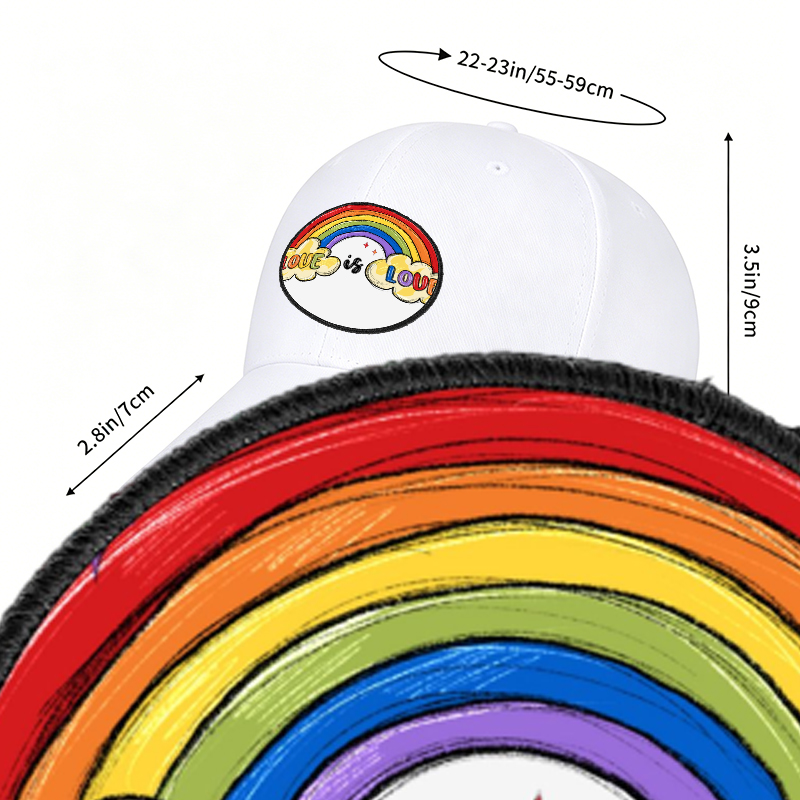 Unisex Classic Baseball Cap with Rainbow Love is Love Print | Lightweight Adjustable Hat for Outdoor Activities, Casual Wear, and Pride Events | Perfect for Adults Seeking Inclusive Fashion and Comfortable Sun Protection