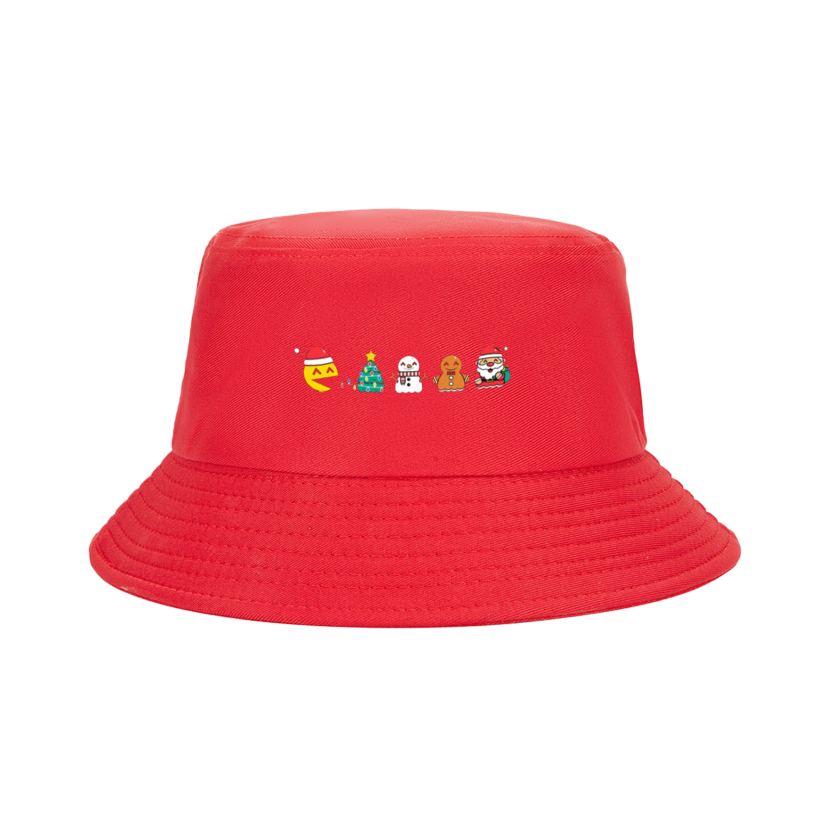 Pac-Man Christmas Characters: Pac-Man, Christmas Tree, Snowman, Gingerbread Man, Santa Claus - Fisherman's Hat