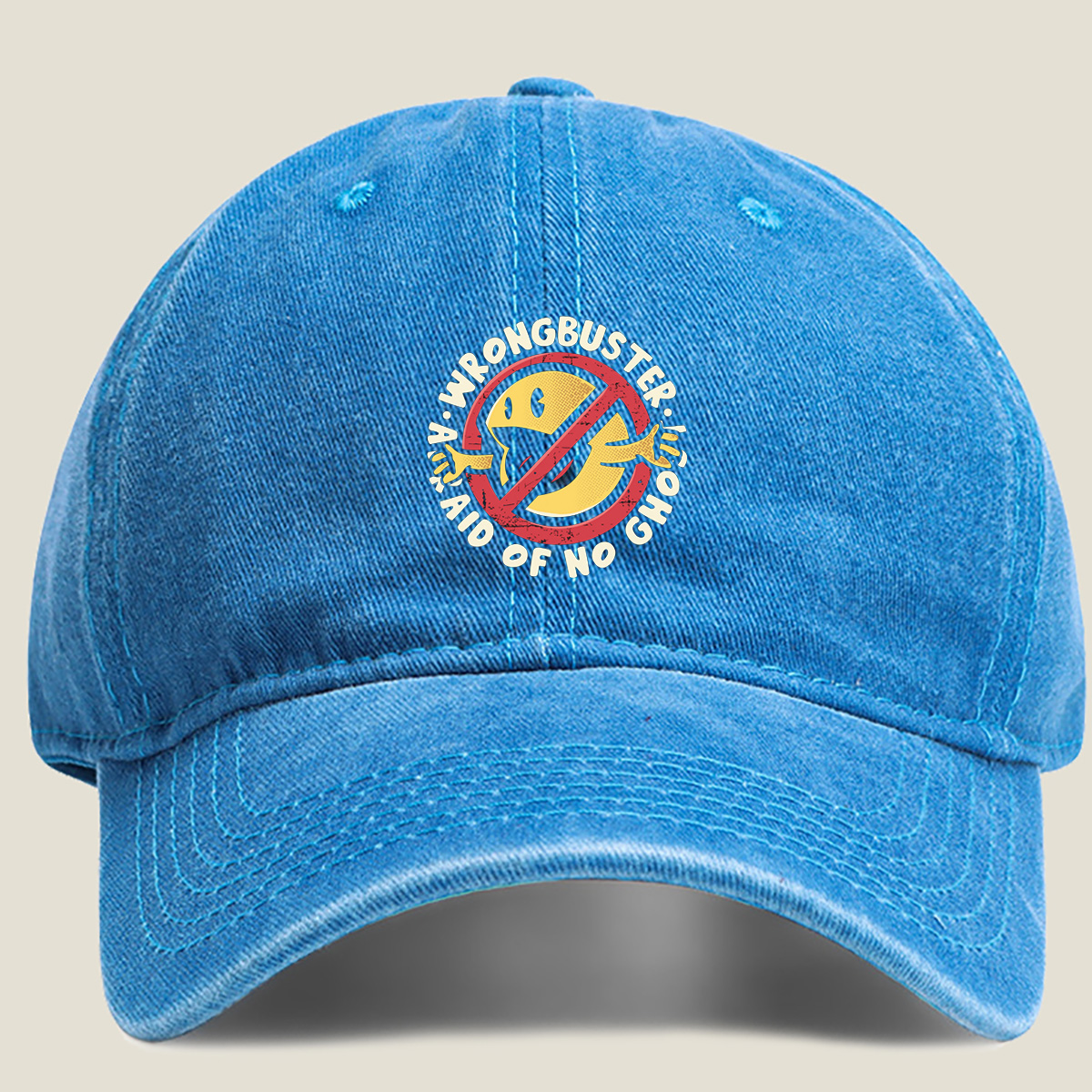 Pac-Man Wrongbuster: Afraid of No Ghost - Washed Denim - Baseball Cap