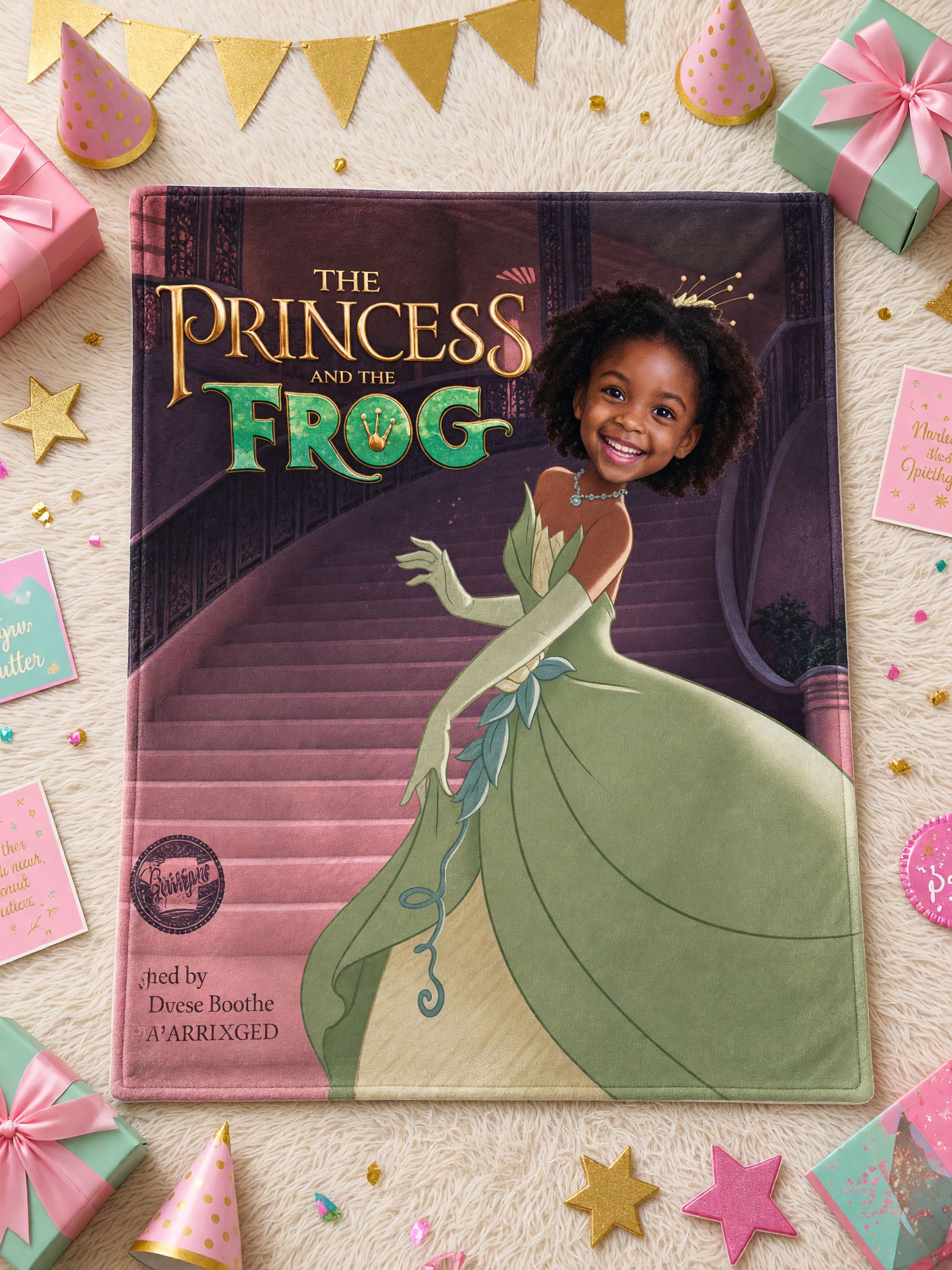 Custom Face Blanket Personalized Princess Photo Flannel Throw Skin-Friendly Warm Fleece Ideal Cozy Gift
