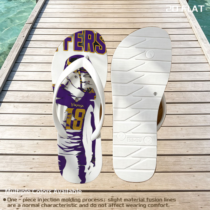 Justin Jefferson, Vikings #18, NFL Football Player -  flip-flops