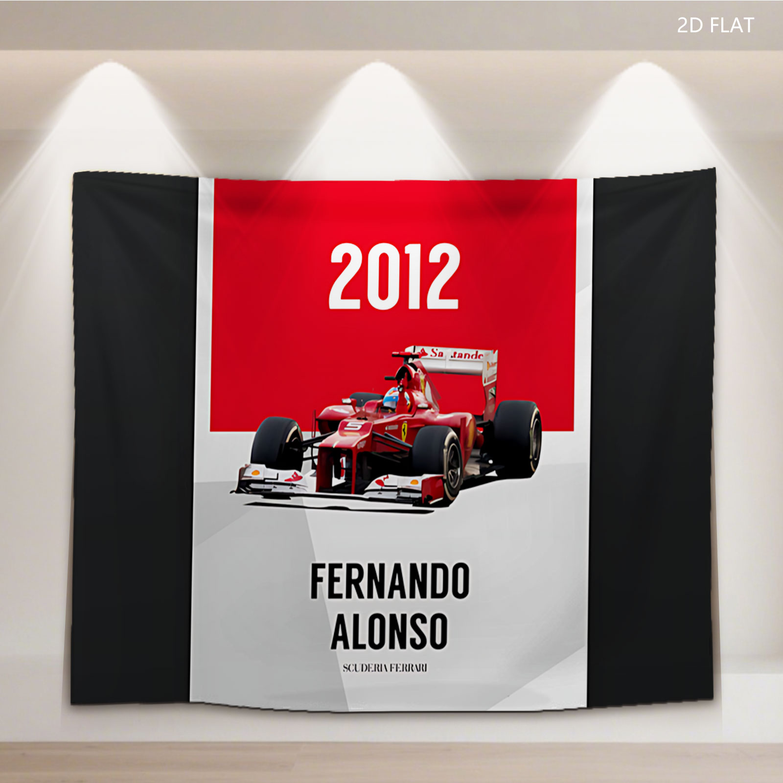 Fernando Alonso 2012 Scuderia Ferrari F1 Racing Car - Tapestry