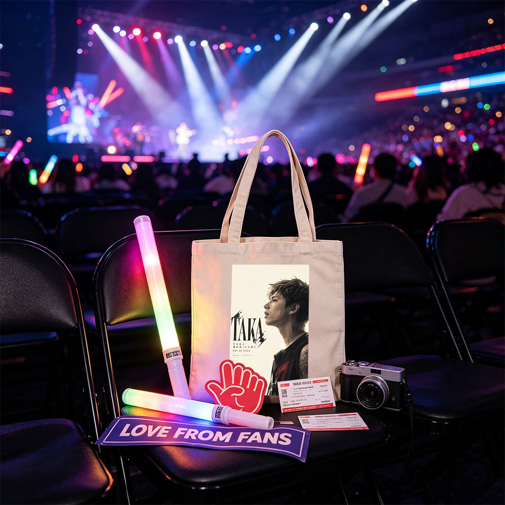 Taka Moriuchi Live Performance Portrait in Black Sleeveless Top with Tattoo and Earpiece - Canvas tote bags
