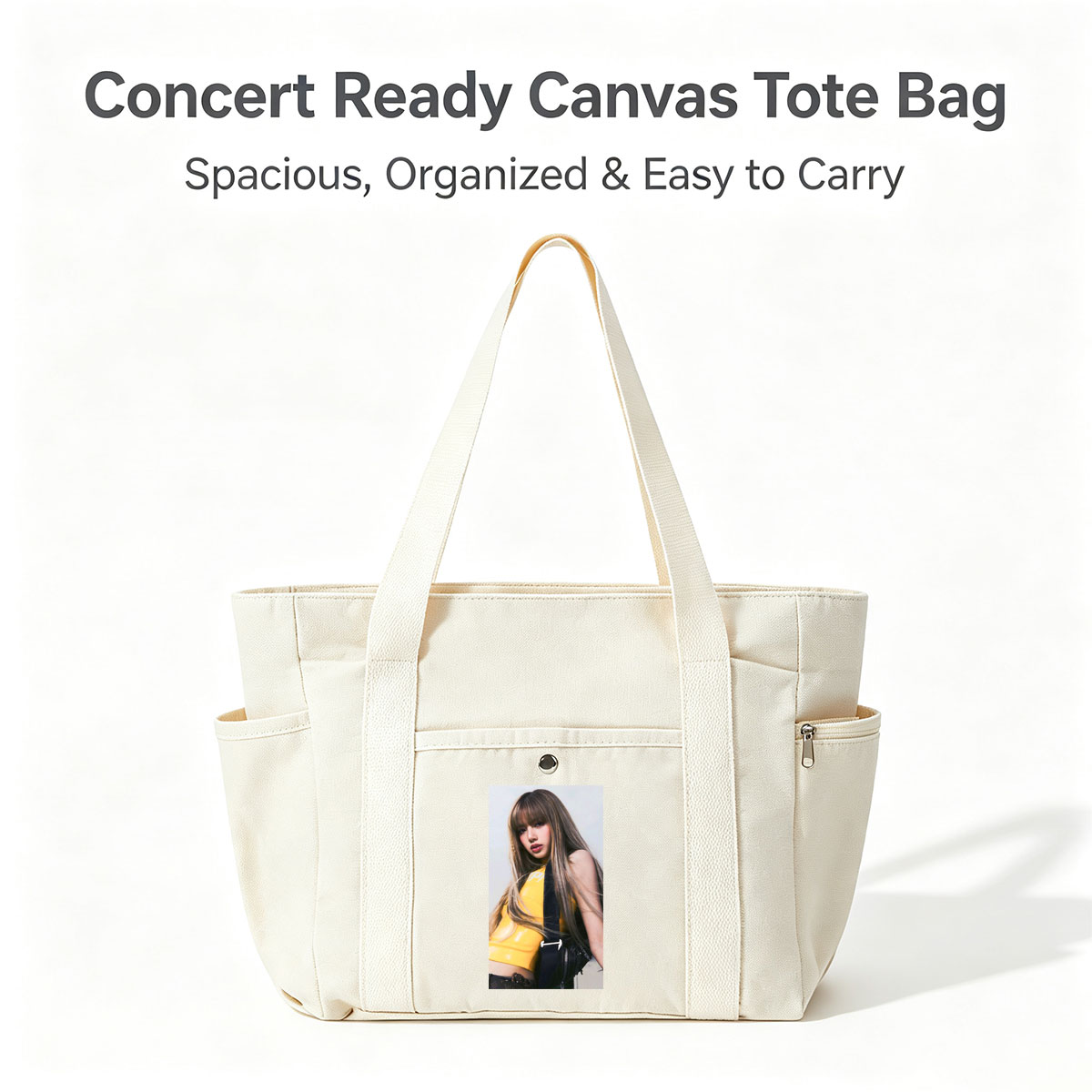 Lisa Blackpink Fashion Shoot in Yellow Crop Top and Black Bag - Multi-pocket bags