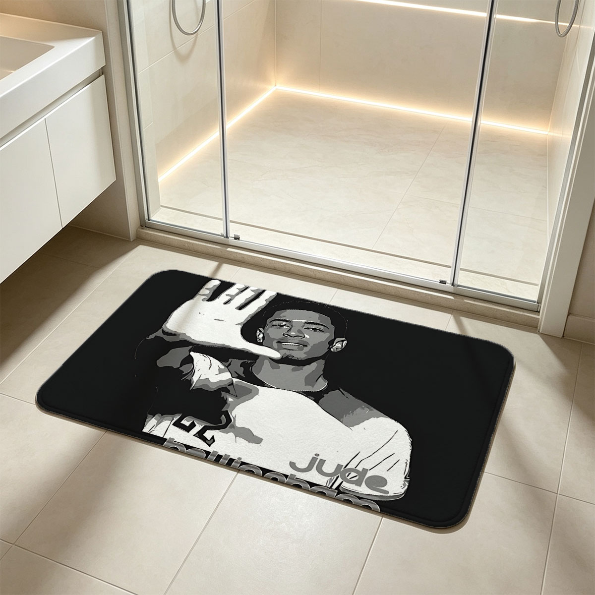 Jude Bellingham Football Player Portrait - Flannel floor mat