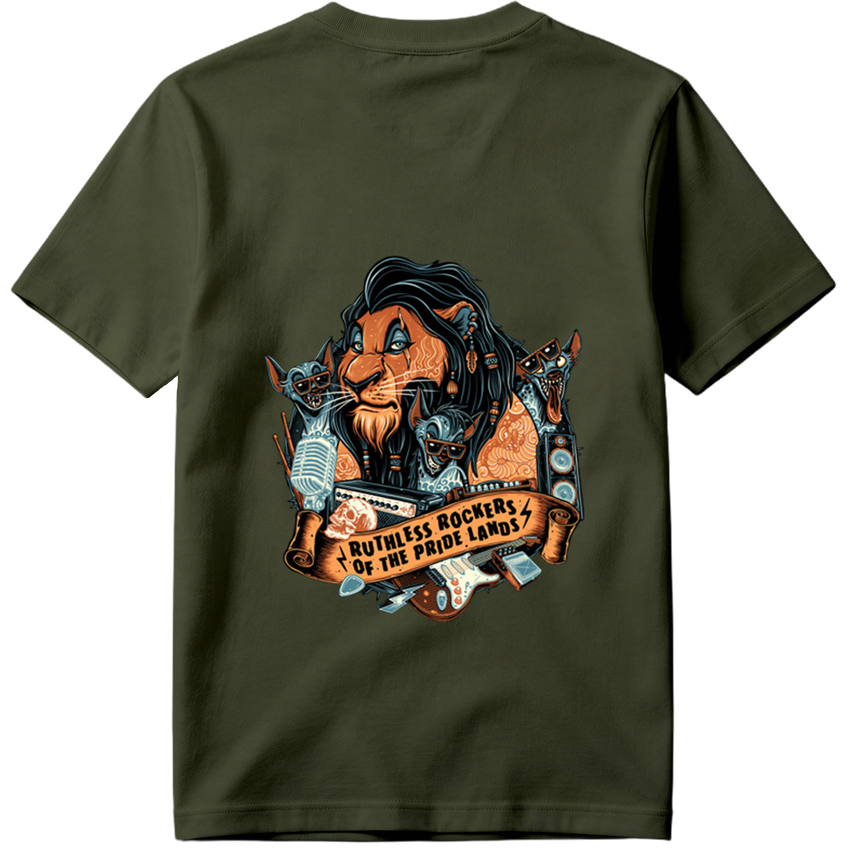 Ruthless Rockers of the Pride Lands: Lion, Hyena, and Meerkat Band - Tee