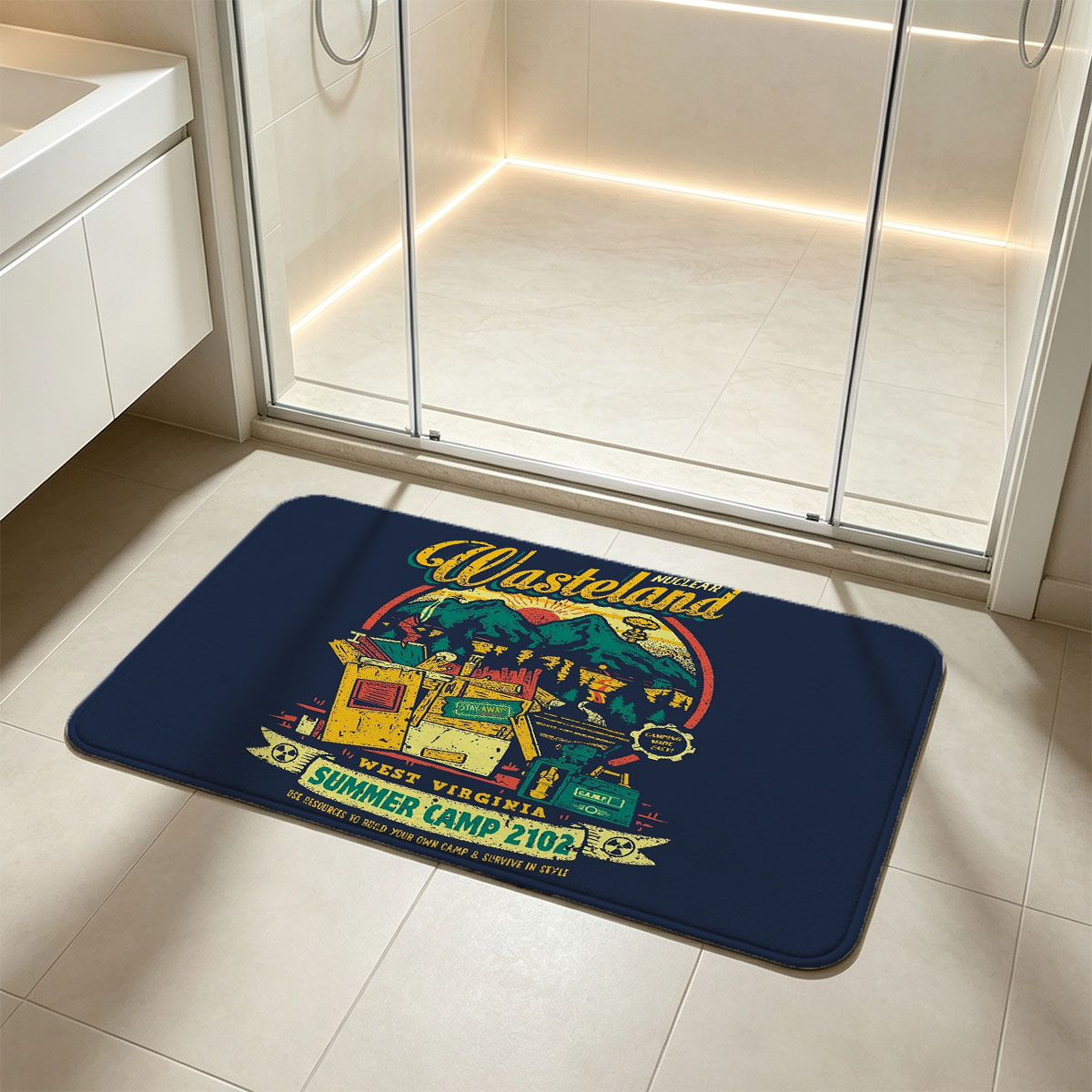 Nuclear Wasteland: West Virginia Summer Camp 2102 - Post-Apocalyptic Camping Adventure - Flannel floor mat