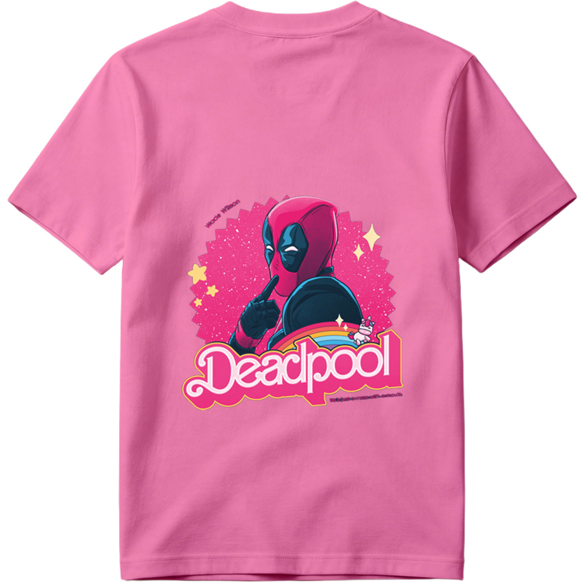 Deadpool: Wade Wilson with a Unicorn and Rainbow - Tee