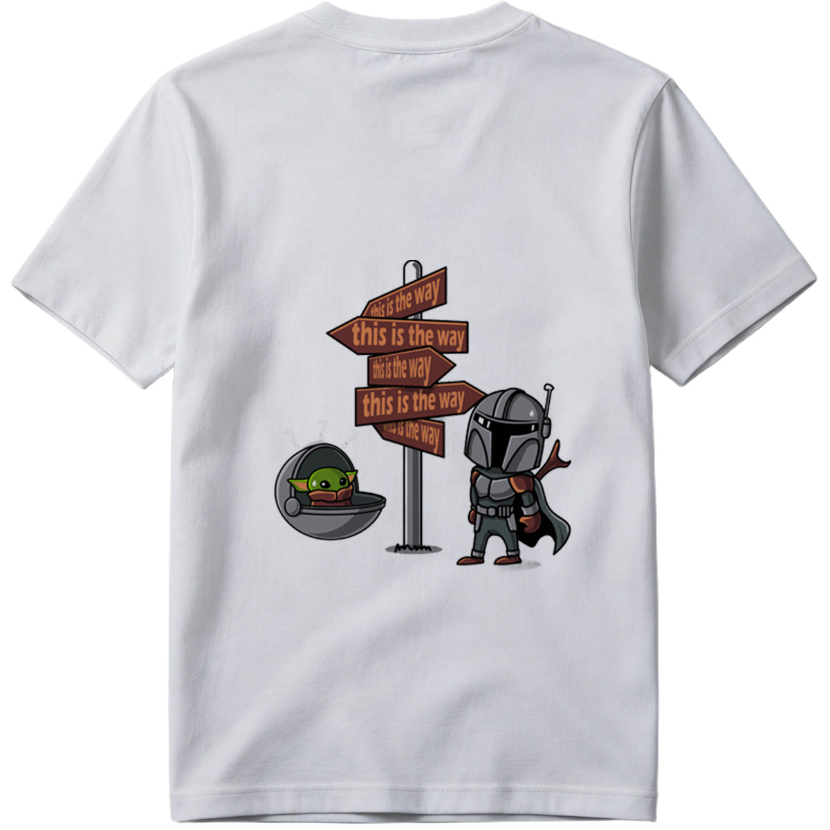 The Mandalorian and Grogu at Crossroads Sign - Tee