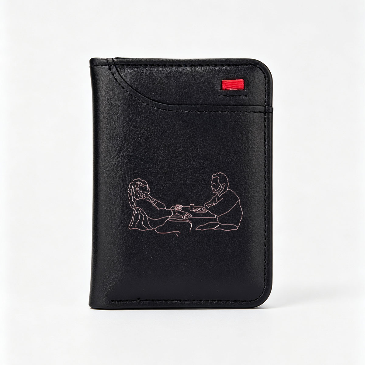 Couple Sharing a Meal at a Table - Vertical Style Wallet