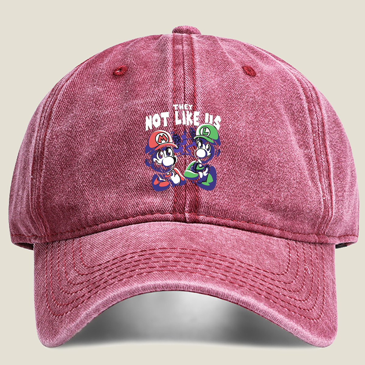 Mario and Luigi: They Not Like Us - Washed Denim - Baseball Cap