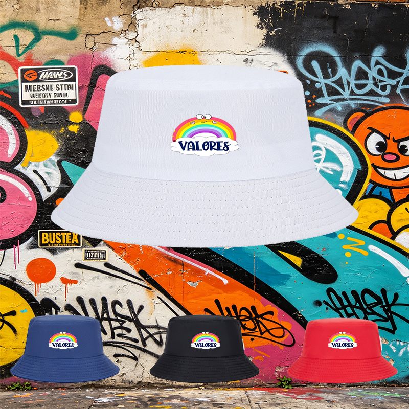 Unisex Classic Bucket Hat with Rainbow Smile and 