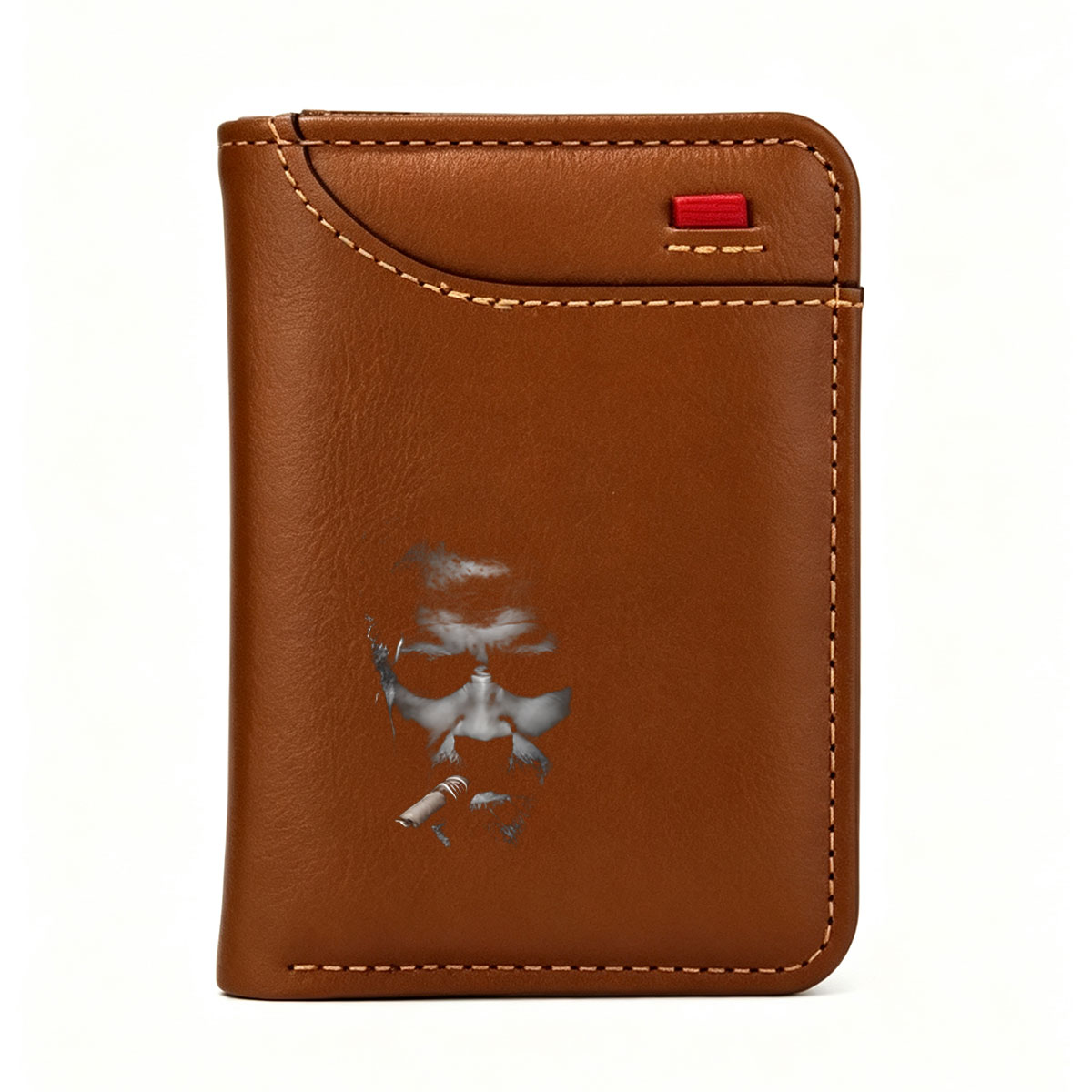 Man with Cigar in Dark Shadow - Vertical Style Wallet