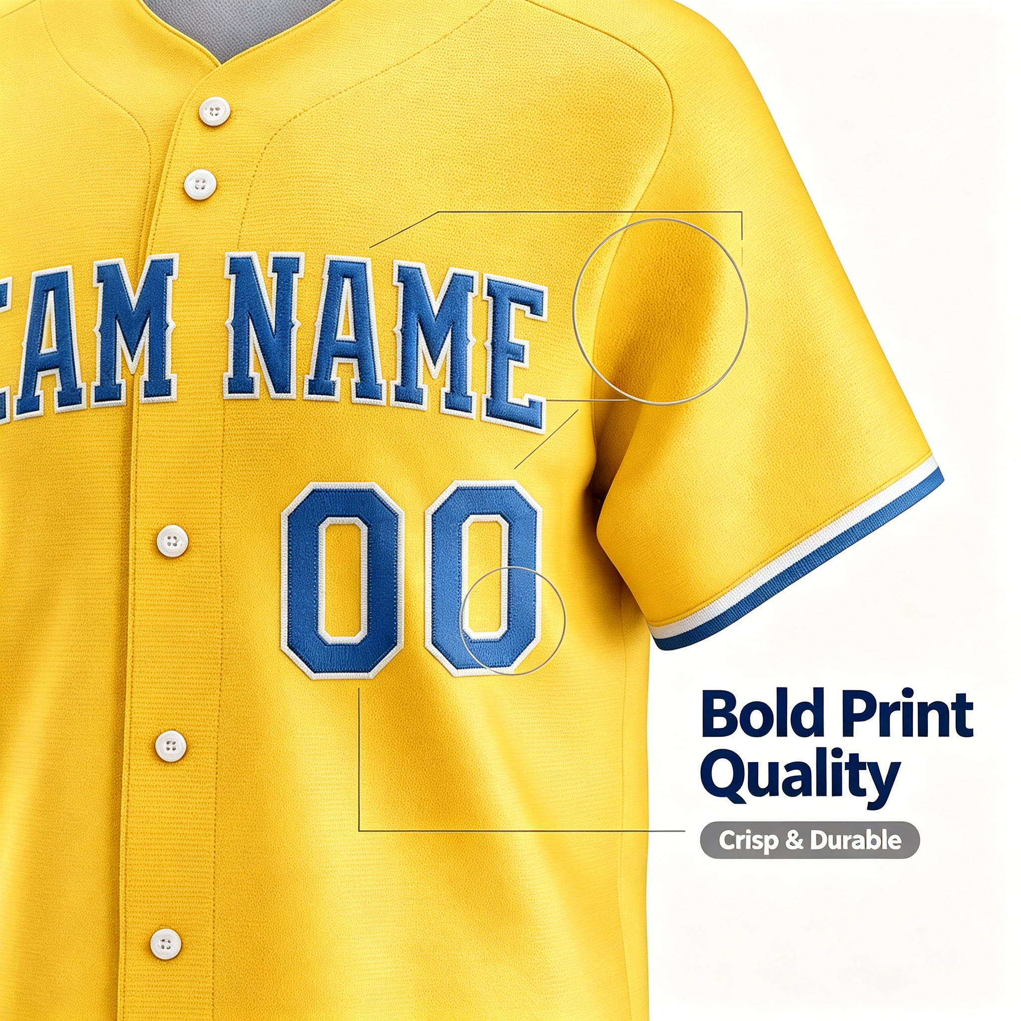 Custom Printed Boston City Marathon Style Baseball Jersey Yellow Short Sleeve Button Down Shirt for Men and Women