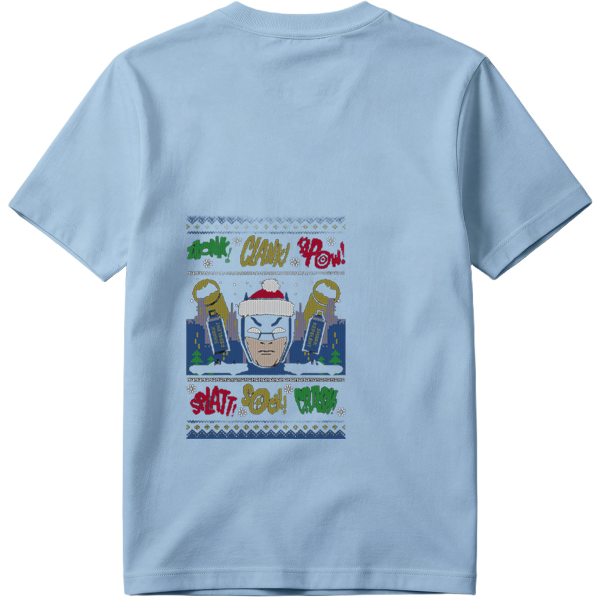 Batman Christmas Sweater with Comic Sound Effects - Tee