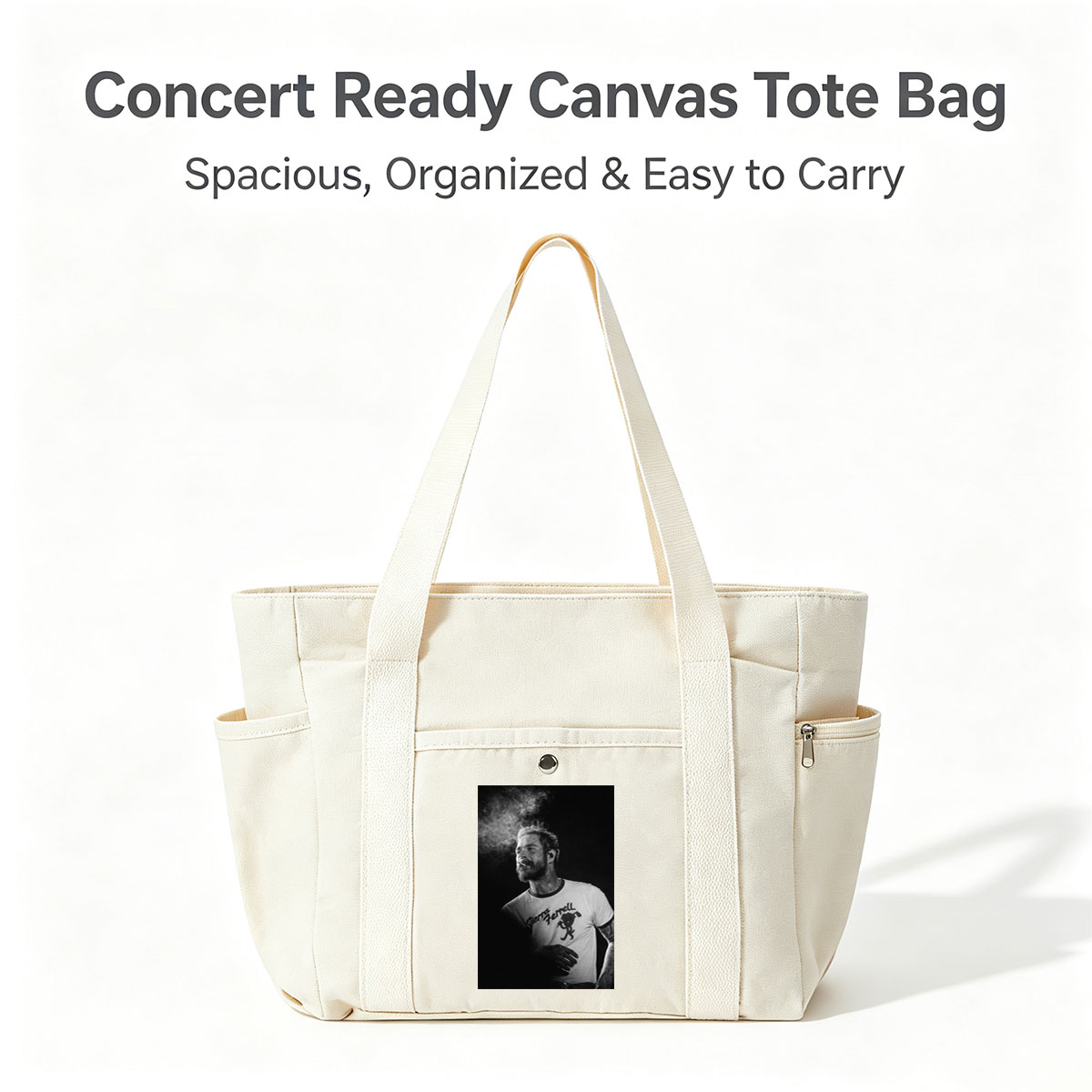 Ryan Tedder Smoking Cigarette on Stage in Black and White Photo - Multi-pocket bags