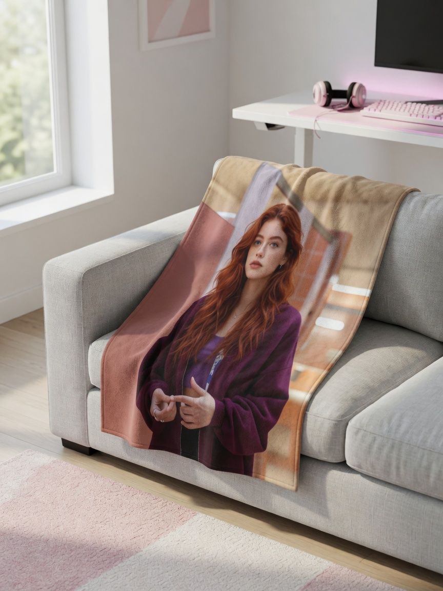 Personalized Custom Photo Blanket, Soft Flannel Fleece Portrait Throw for Bed and Couch, Meaningful Keepsake Gift