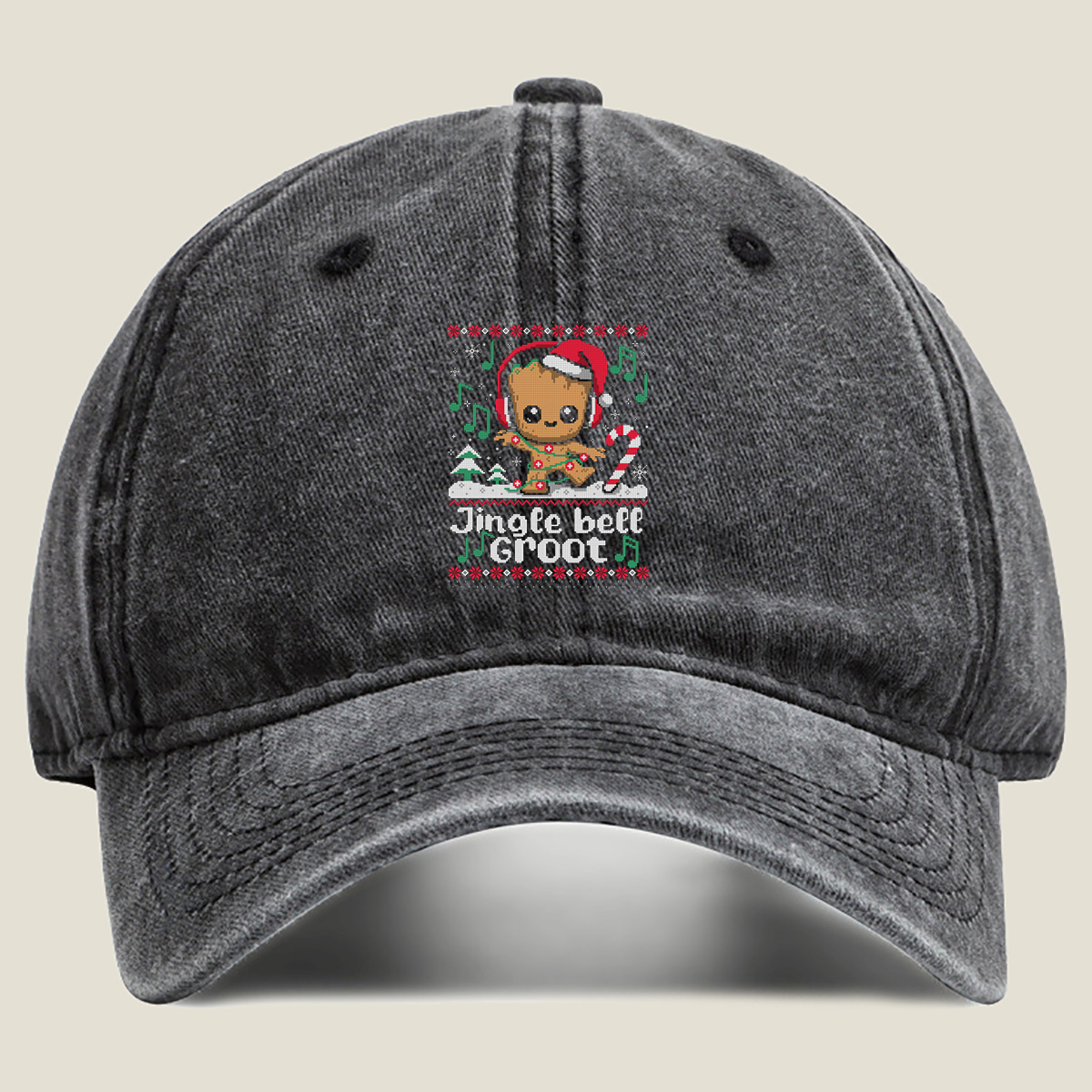 Jingle Bell Groot - Washed Denim - Baseball Cap