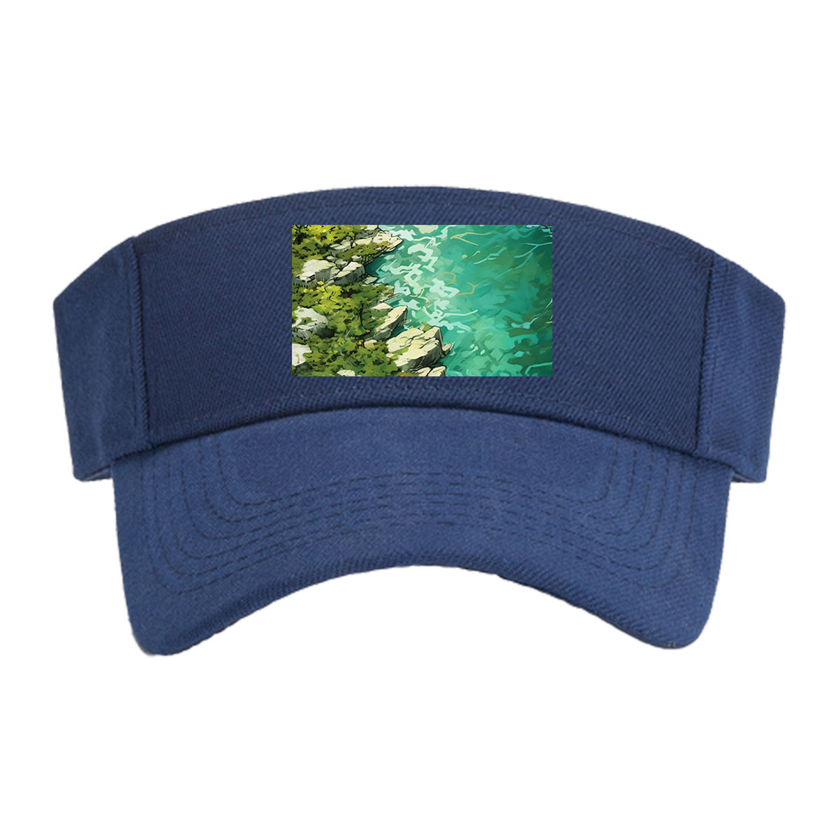 Crystal Clear River Winding Through Rocky Landscape -  Visor cap