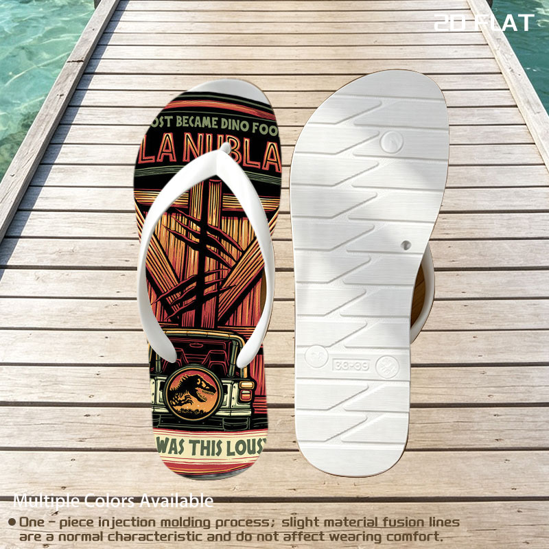 Jurassic Park: I Almost Became Dino Food in Isla Nublar – T-Shirt Design -  flip-flops