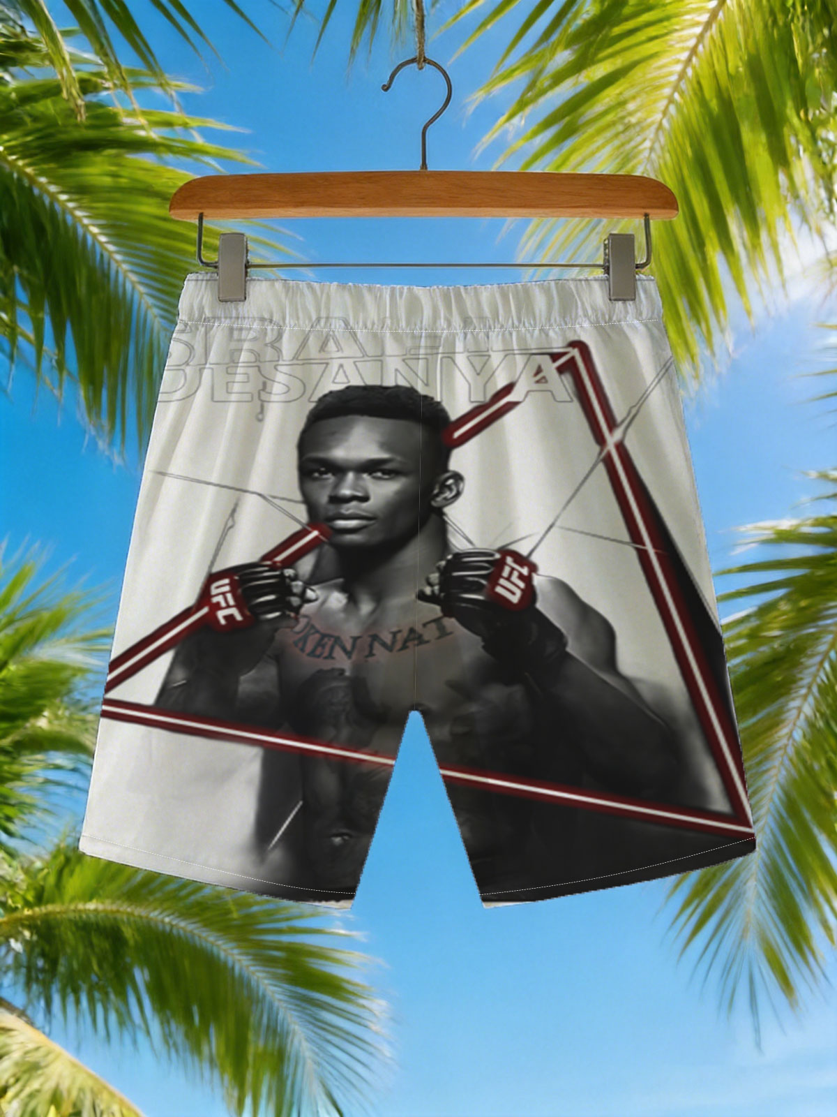 Israel Adesanya UFC Fighter Portrait -  Beach shorts