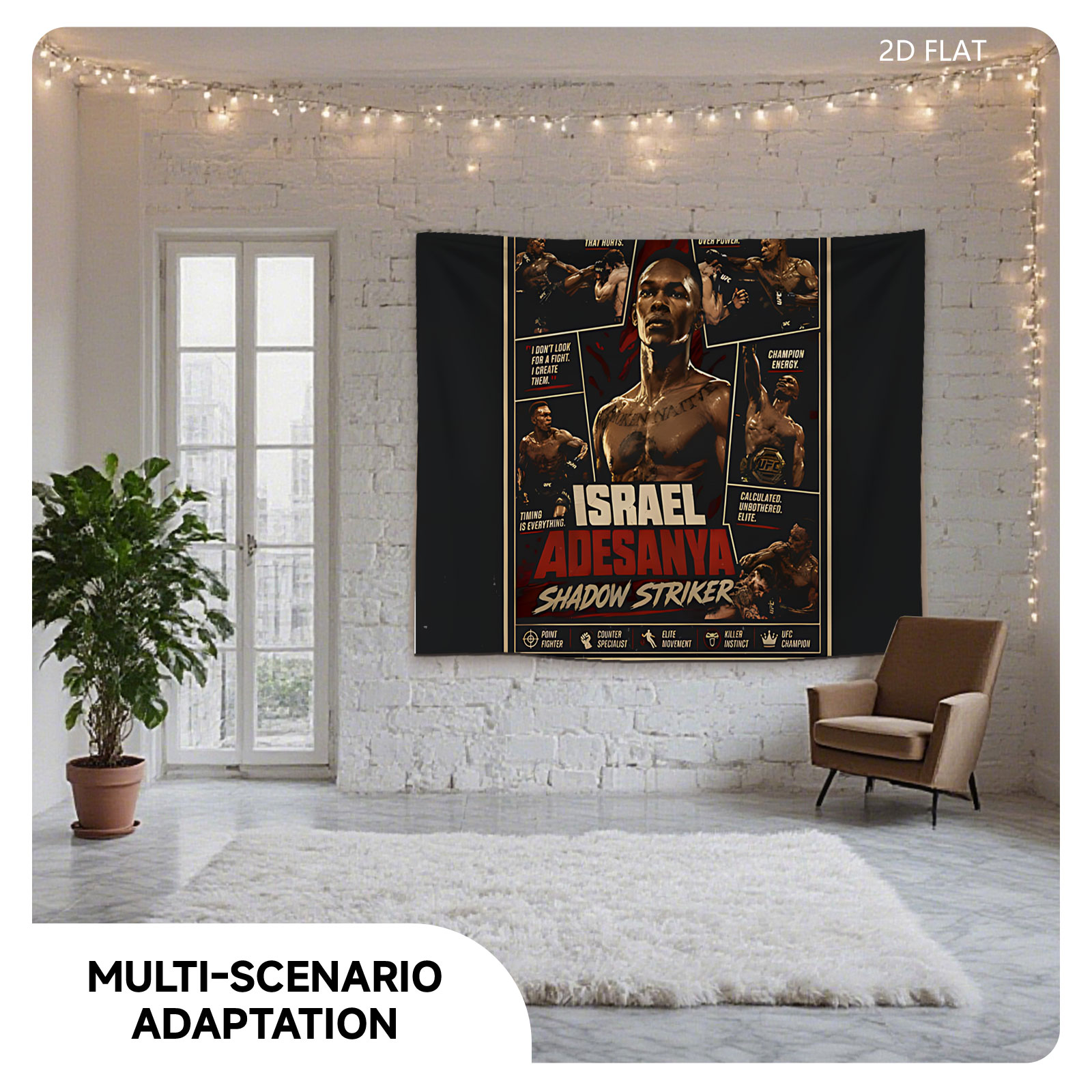 Israel Adesanya: Shadow Striker UFC Champion - Tapestry